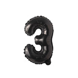 Number 3 Black Balloon 35cm