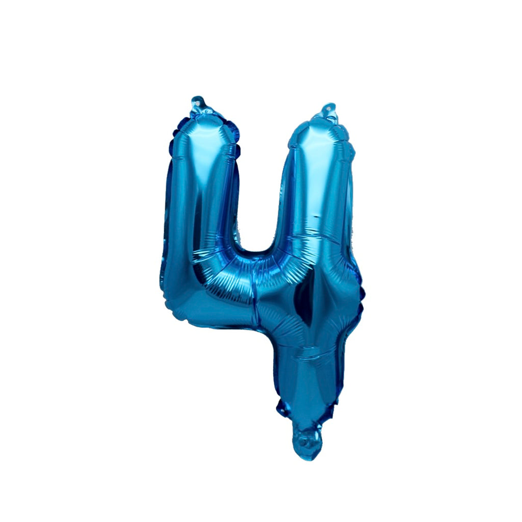 Number 4 Blue Balloon 35cm