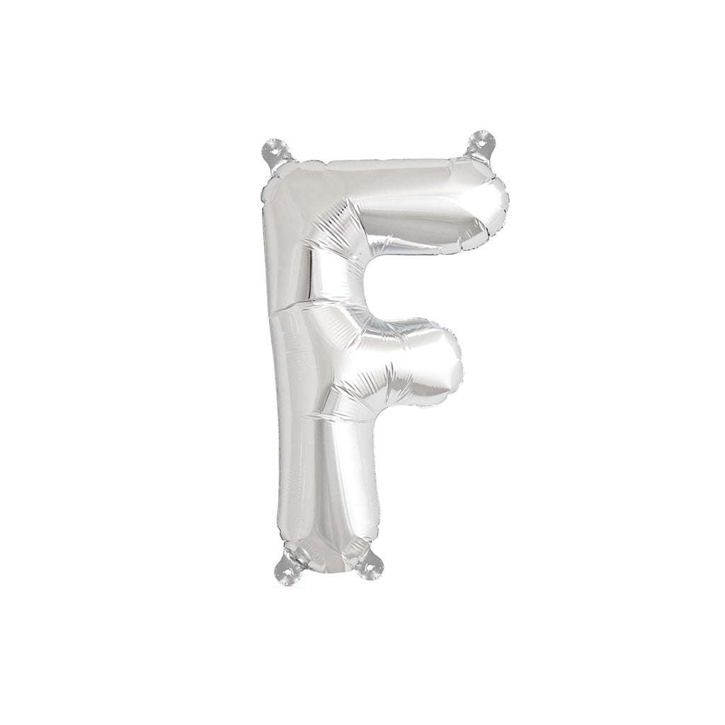 Letter F Silver Balloon 35cm