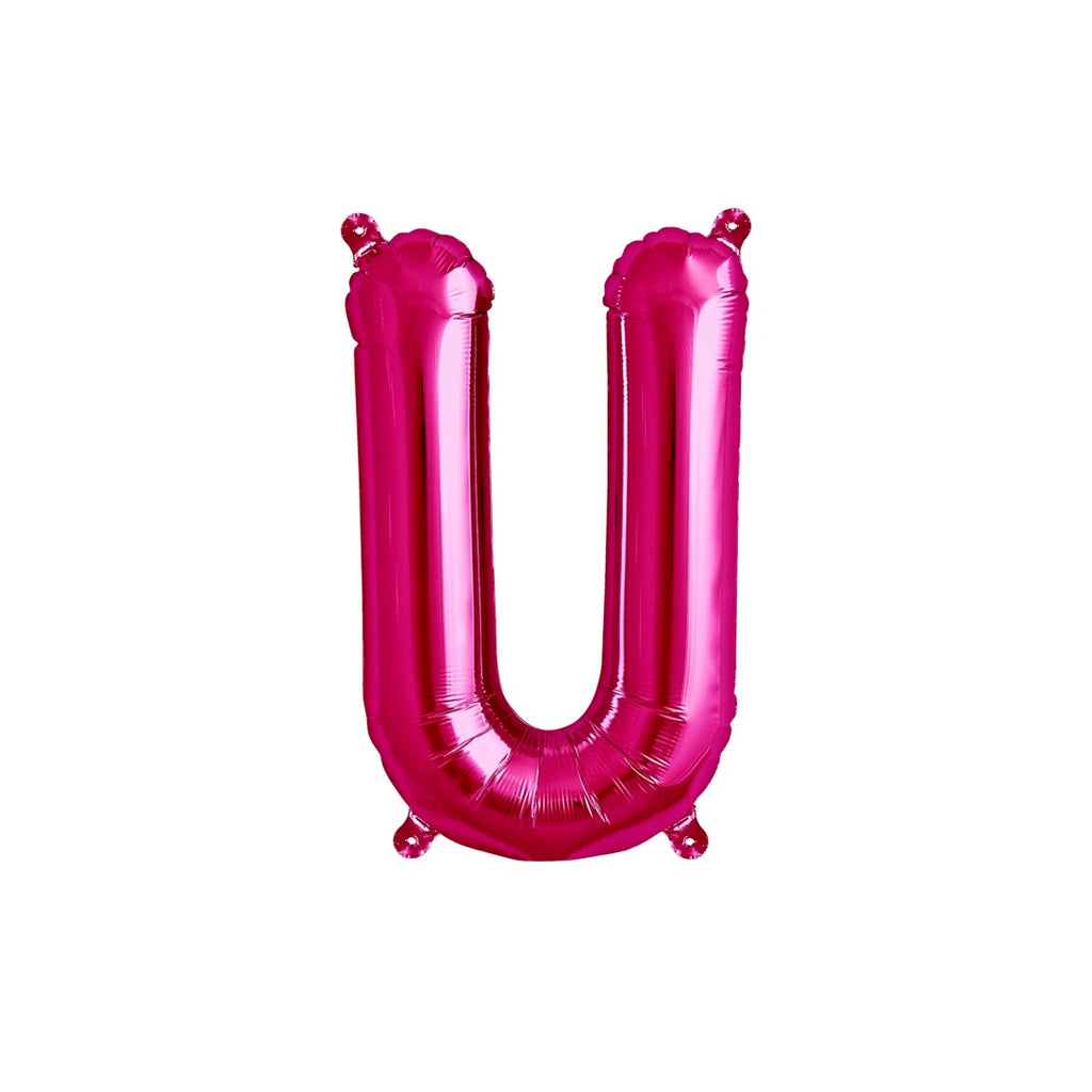Letter U Hot Pink Balloon 35cm