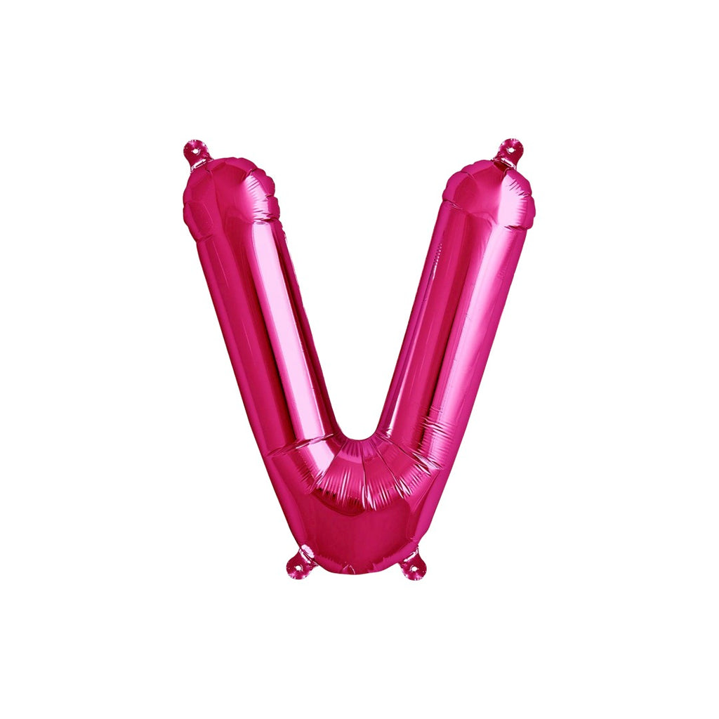 Letter V Hot Pink Balloon 35cm