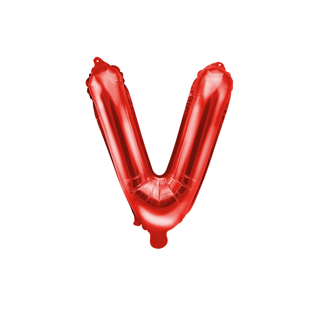 Letter V Red Balloon 35cm