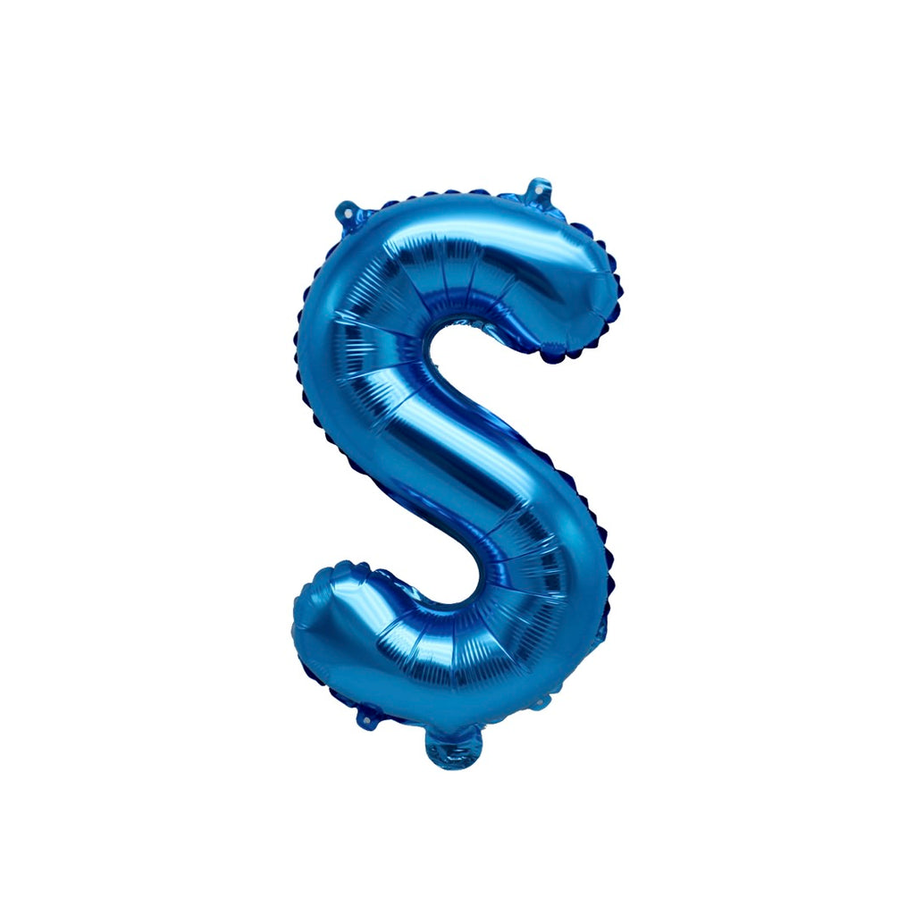 Letter S Blue Balloon 35cm