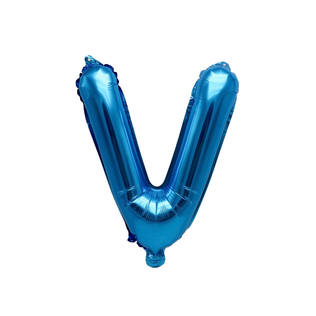 Letter V Blue Balloon 35cm