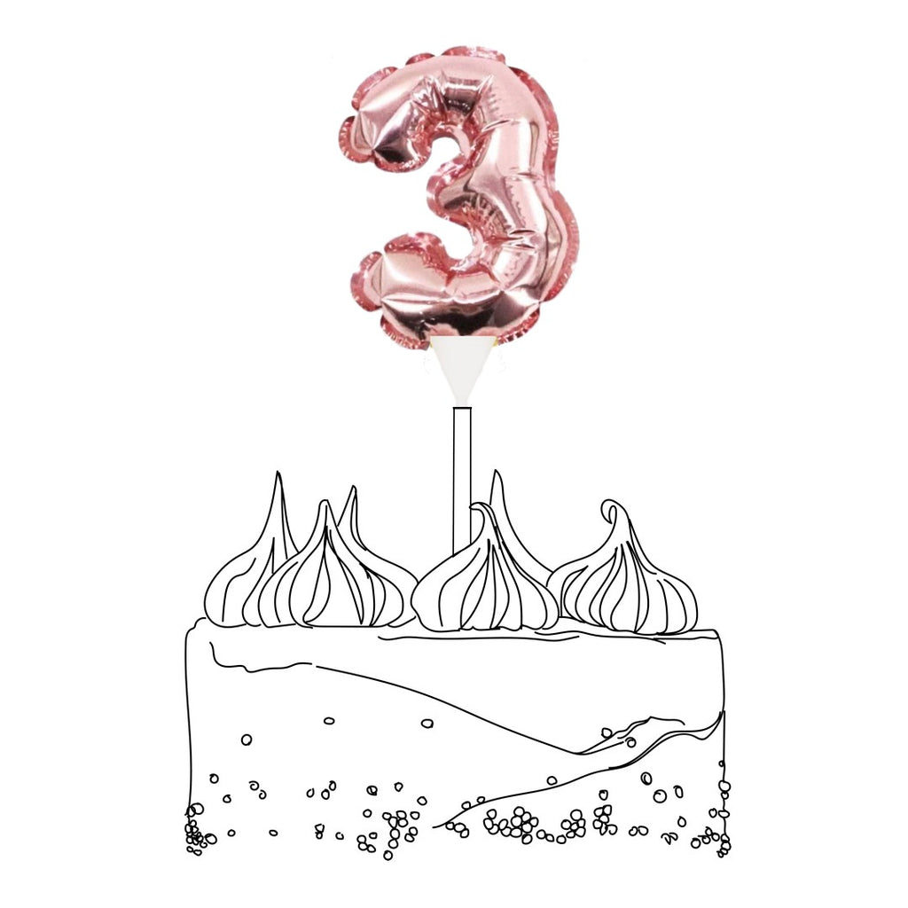 Cake Topper - Mini Balloon - Number 3