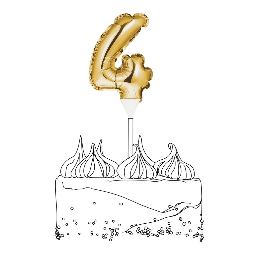 Cake Topper - Mini Balloon - Number 4