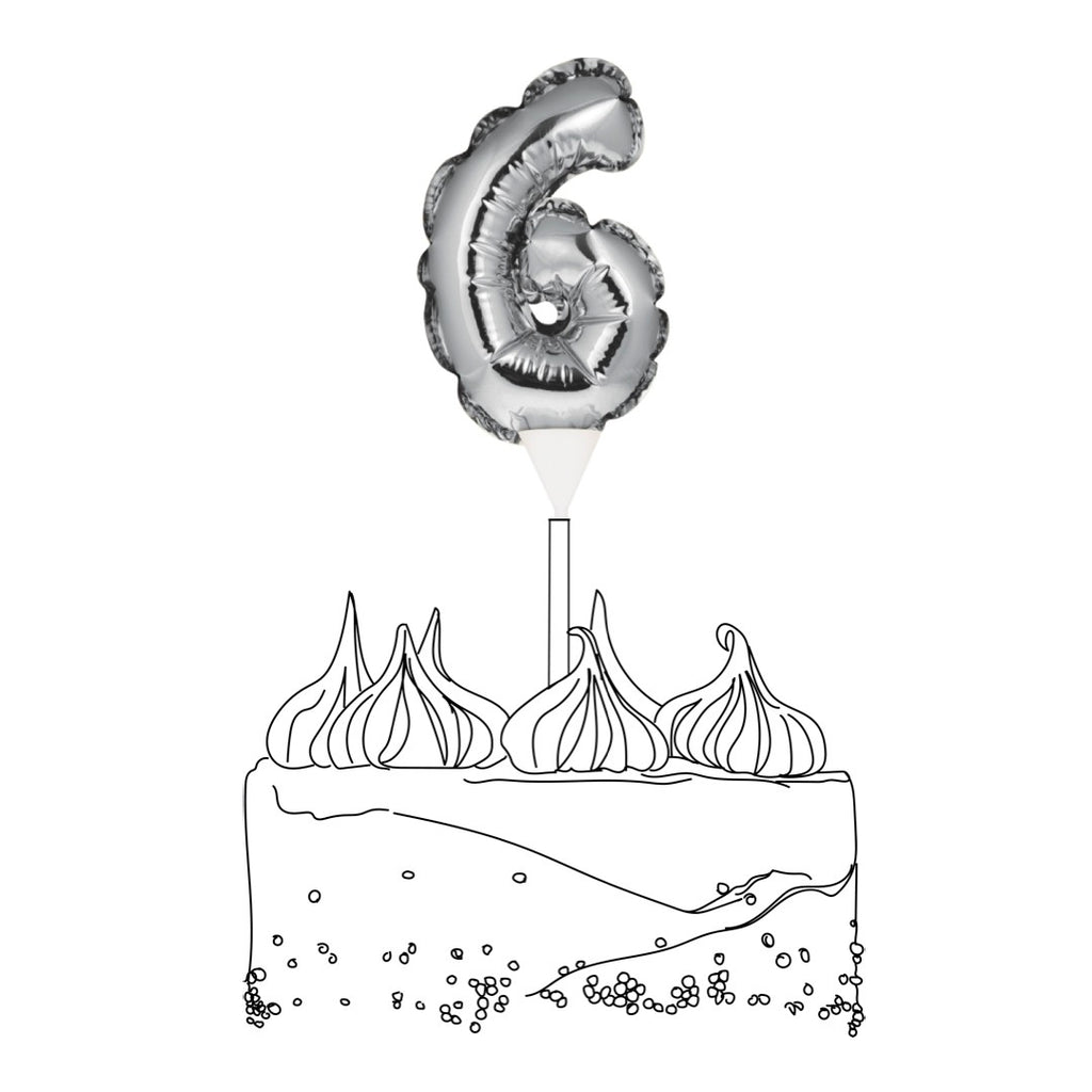 Cake Topper - Mini Balloon - Number 6