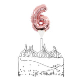 Cake Topper - Mini Balloon - Number 6