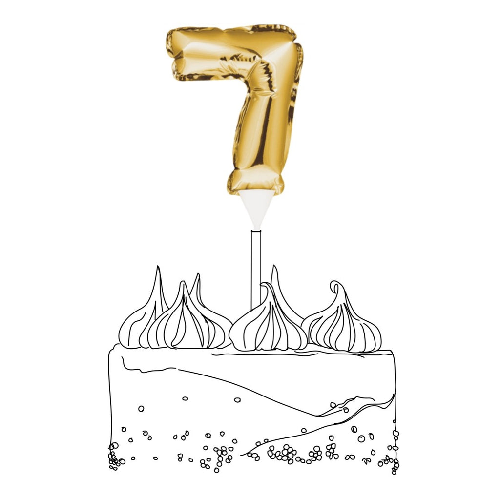 Cake Topper - Mini Balloon - Number 7