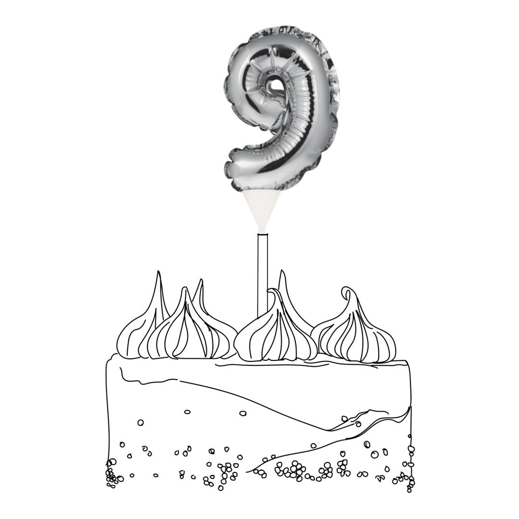 Cake Topper - Mini Balloon - Number 9