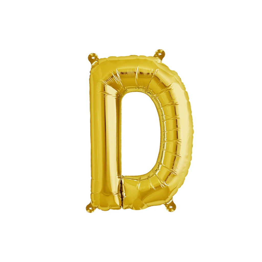 Letter D Gold Balloon 35cm