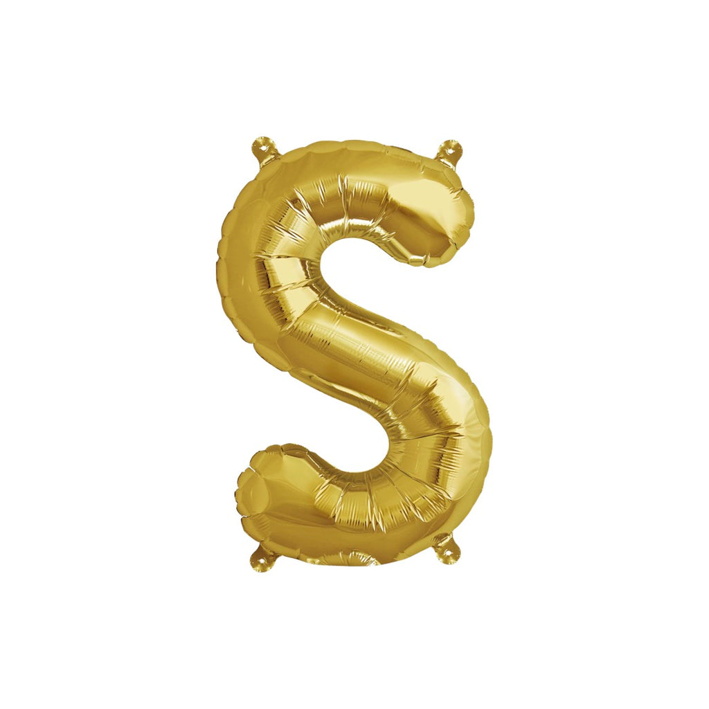 Letter S Gold Balloon 35cm