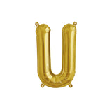 Letter U Gold Balloon 35cm