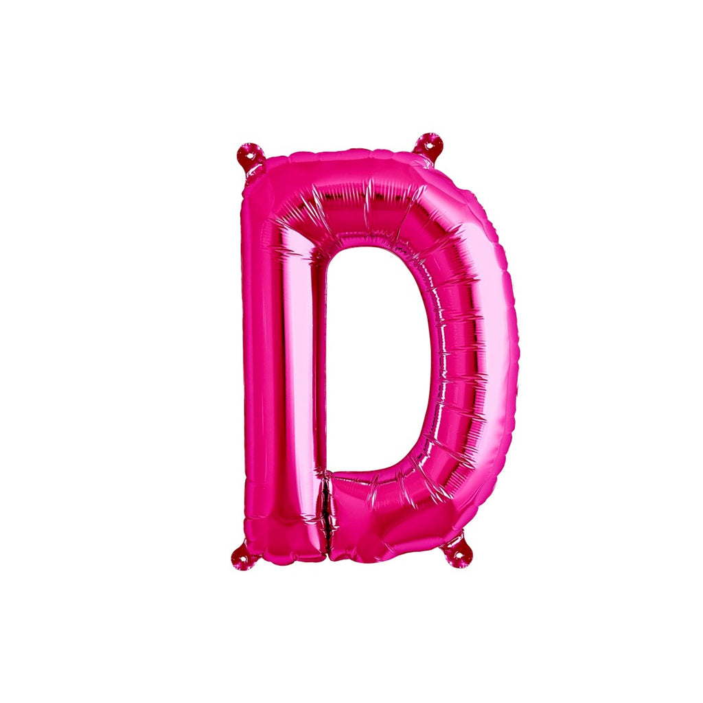 Letter D Hot Pink Balloon 35cm