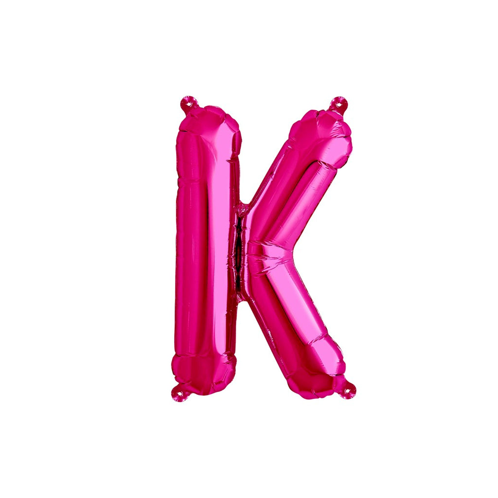 Letter K Hot Pink Balloon 35cm