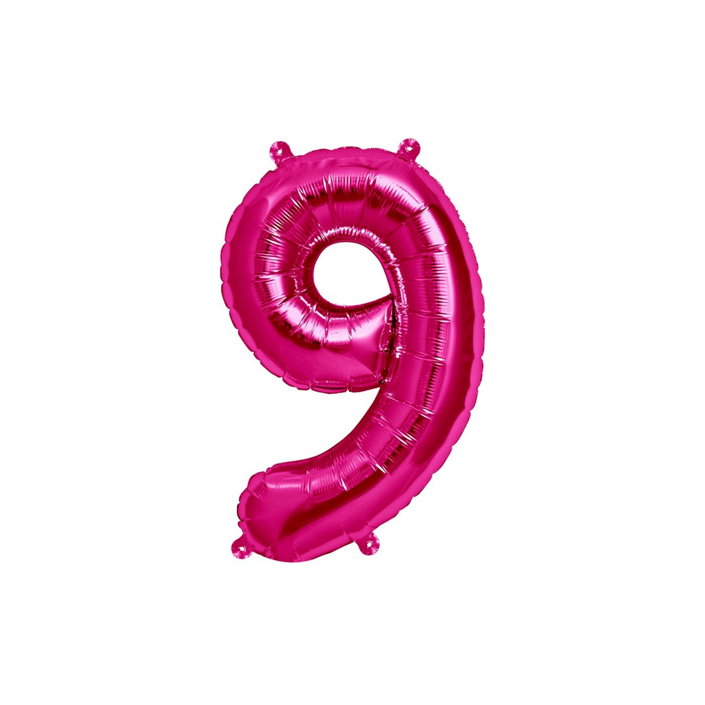 Hot Pink Number 9  Balloon 35cm