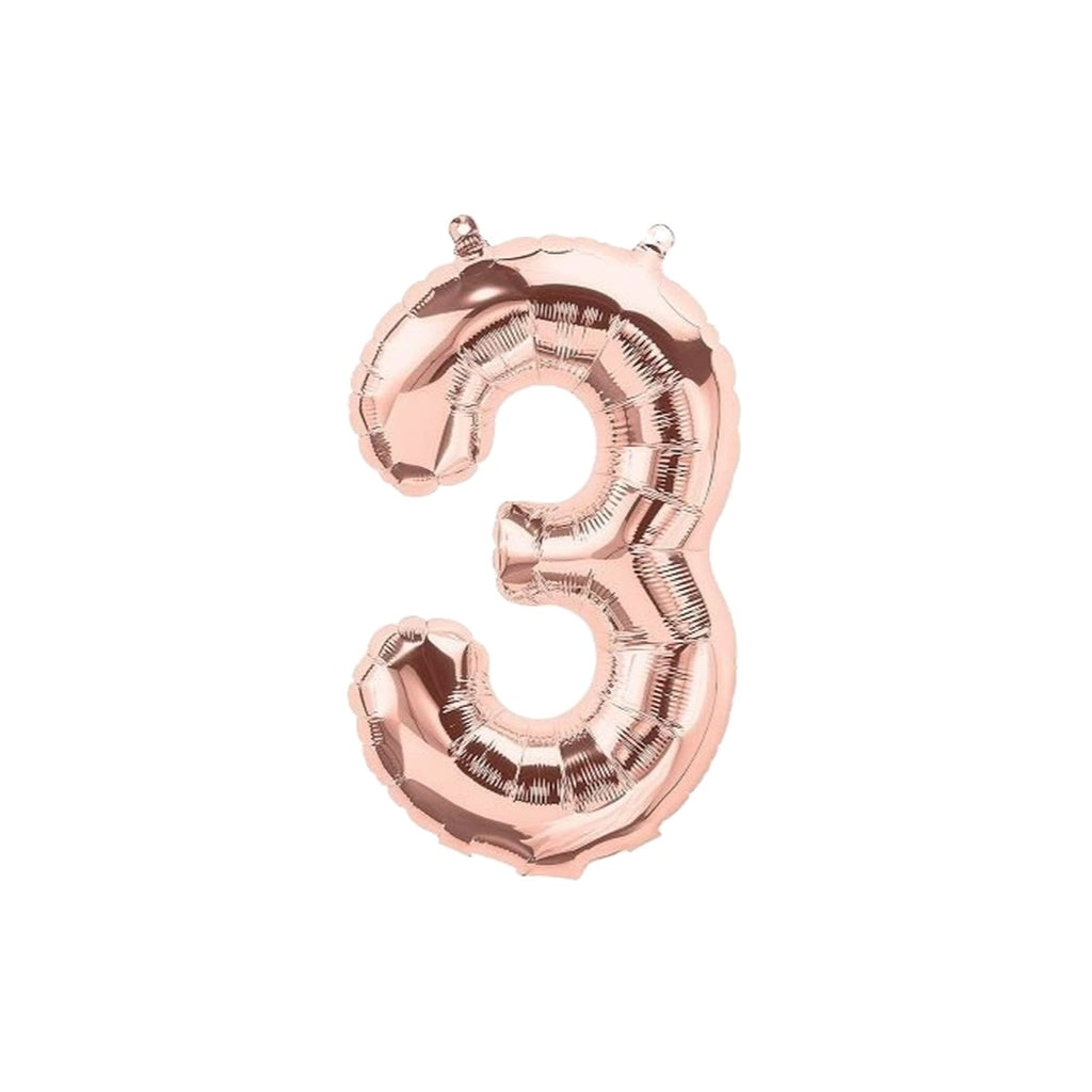 Rose Gold 35cm Number 3 Balloons