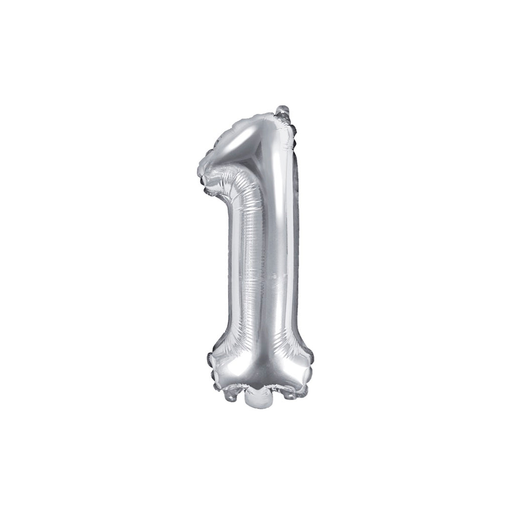 Silver 35cm Number 1 Balloon
