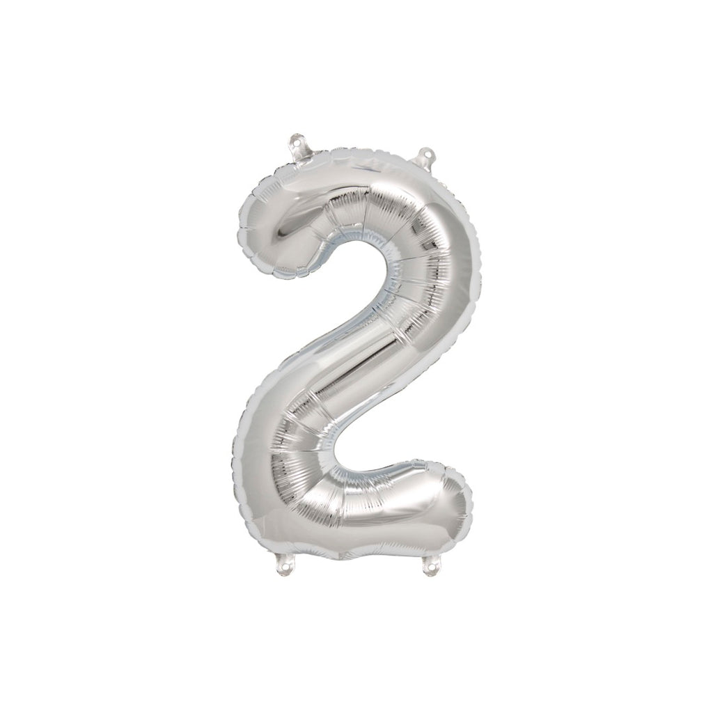 Silver 35cm Number 2 Balloon