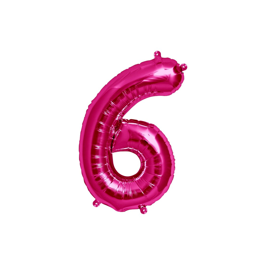 Hot Pink Number 6 Balloon 35cm